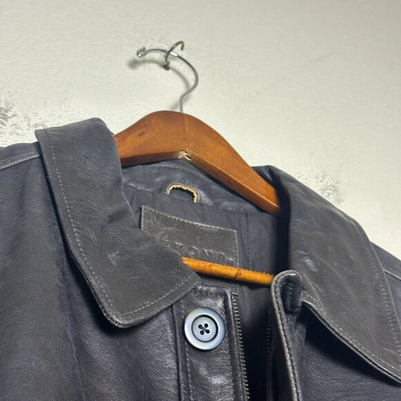 Merona Biker Moto Coat Leather Jacket Men XL Outerwear Button Zip Fall Winter - Picture 11 of 14